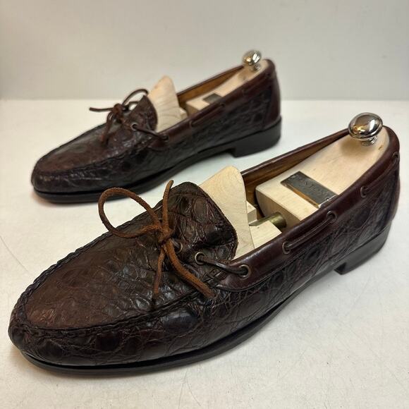 NEW HEELS Rancourt & Co. x Cole Haan Crocodile Moccasin Loafer Made in USA 12 D main image 7